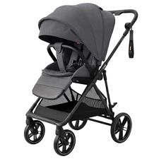 Прогулочная коляска Carrello Extra CRL-5532 Chrome Grey серая с реверсивным блоком